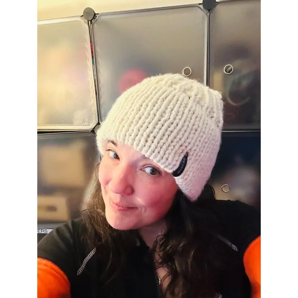 Cozy Cream Knit Beanie with Double Brim - Must Have for Winter Adventures